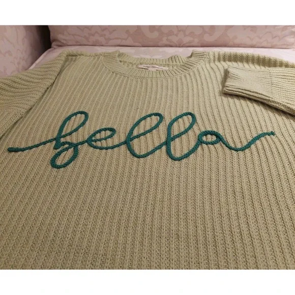 NEW!‎  Indigo Threads Wms "Bella" Sweater Lime Green/Dark Green Embroidery Sz 1X - Picture 5 of 12
